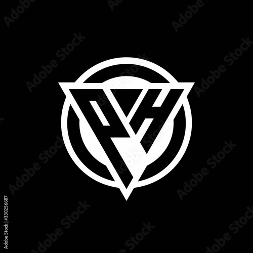 PH logo with negative space triangle shape and circle rounded