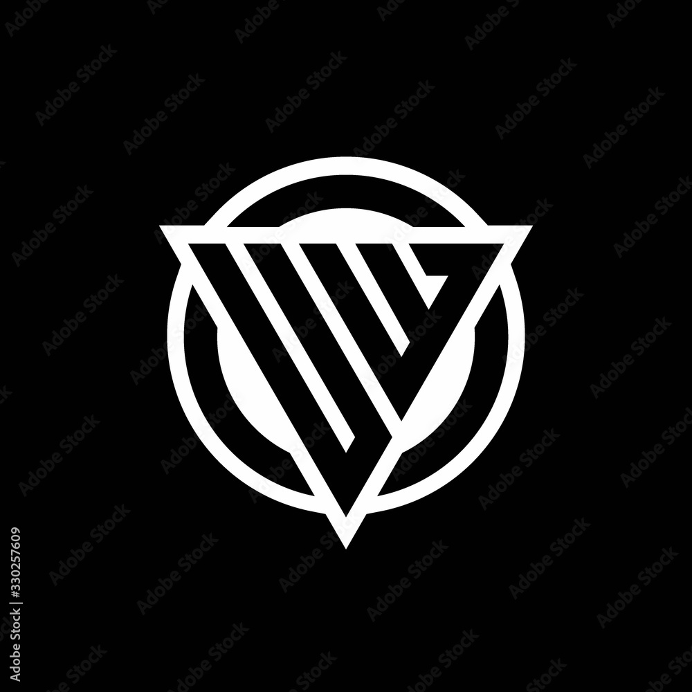 UW logo with negative space triangle shape and circle rounded UW logo with negative space triangle shape and circle rounded