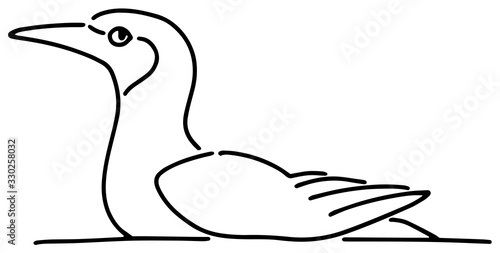 泳いでいる鵜のイラスト