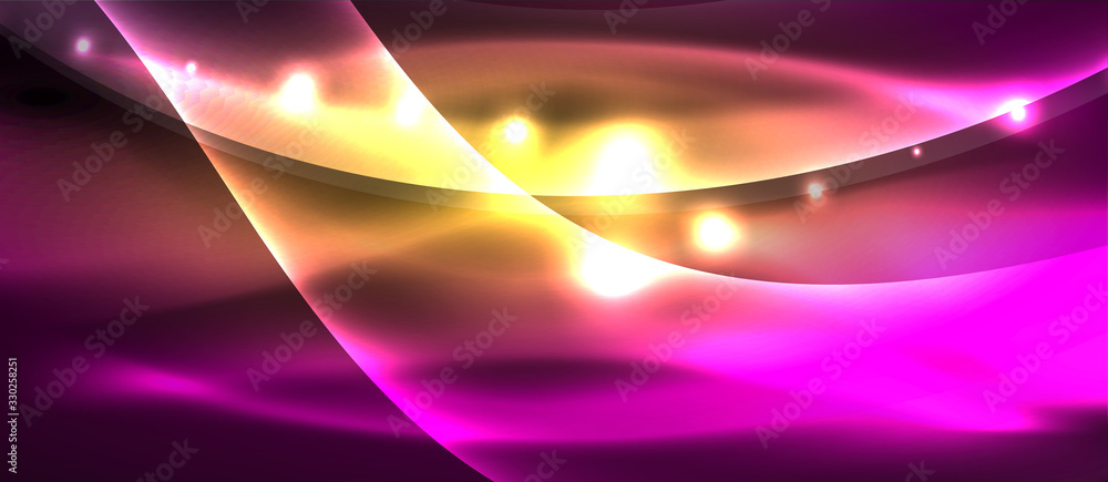 Abstract background. Shiny design neon waves with light effects, techno trendy design. Vector Illustration For Wallpaper, Banner, Background, Card, Book Illustration, landing page Abstract background. Shiny design neon waves with light effects, techno trendy design. Vector Illustration For Wallpaper, Banner, Background, Card, Book Illustration, landing page