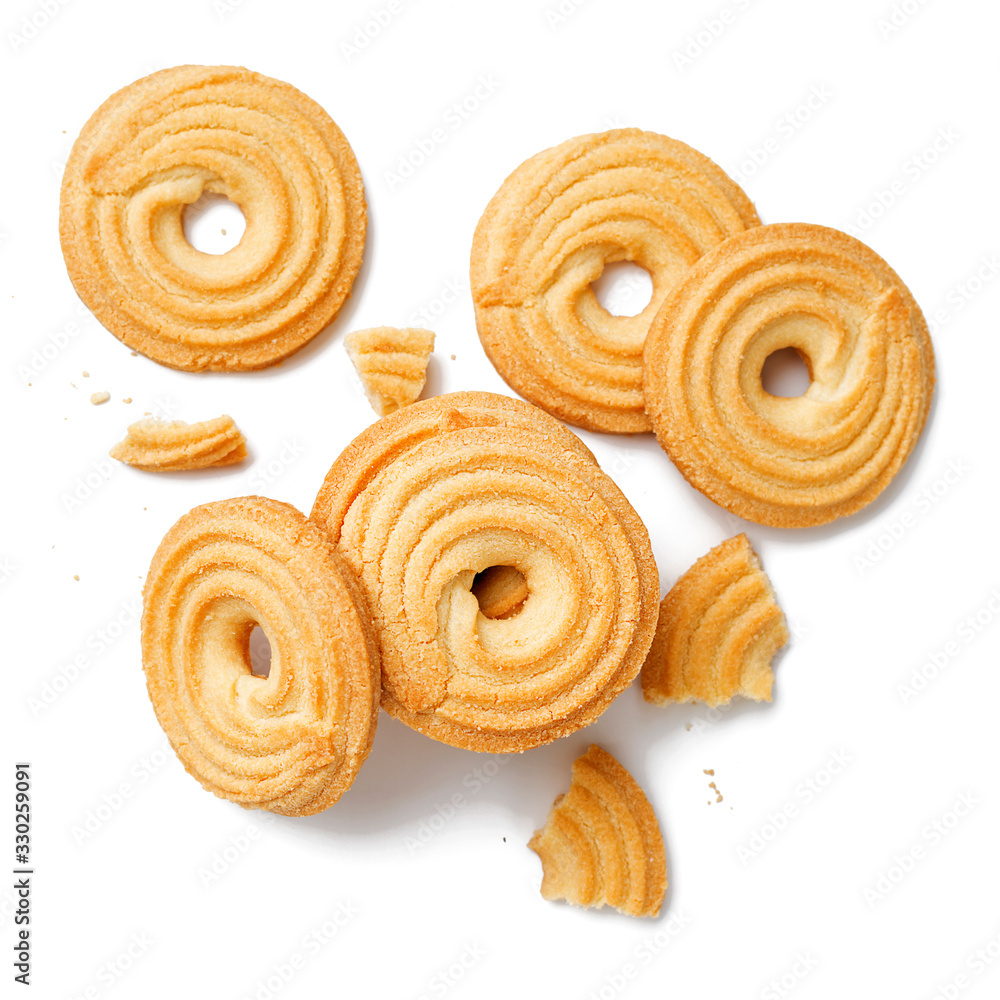 Butter cookies isolated on white background. Butter cookies isolated on white background.