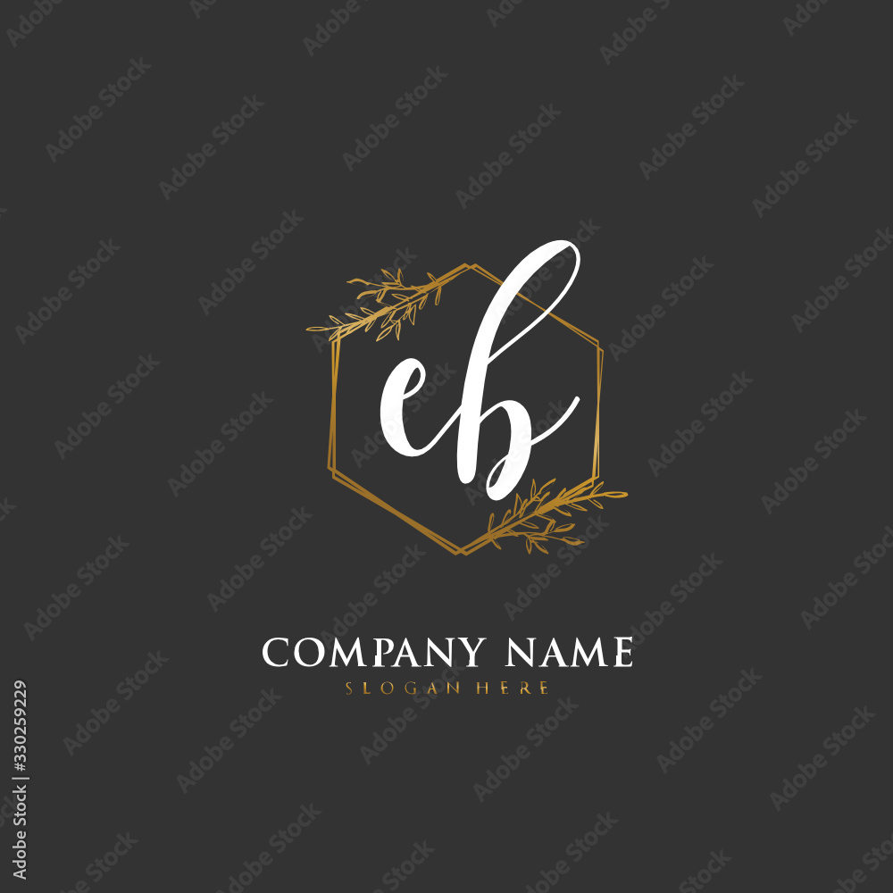 Handwritten initial letter E B EB for identity and logo. Vector logo template with handwriting and signature style. Handwritten initial letter E B EB for identity and logo. Vector logo template with handwriting and signature style.