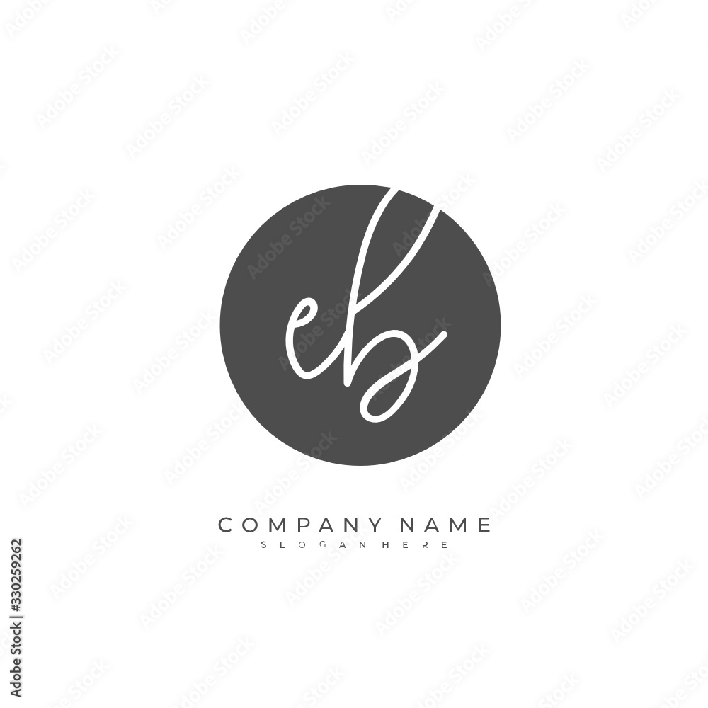 Handwritten initial letter E B EB for identity and logo. Vector logo template with handwriting and signature style. Handwritten initial letter E B EB for identity and logo. Vector logo template with handwriting and signature style.