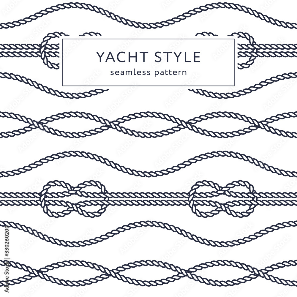 Nautical rope seamless pattern. Yacht style design. Vintage decorative  background. Template for prints, wrapping paper, fabrics, covers, flyers,  banners, posters and placards. Vector illustration. vector de Stock | Adobe  Stock