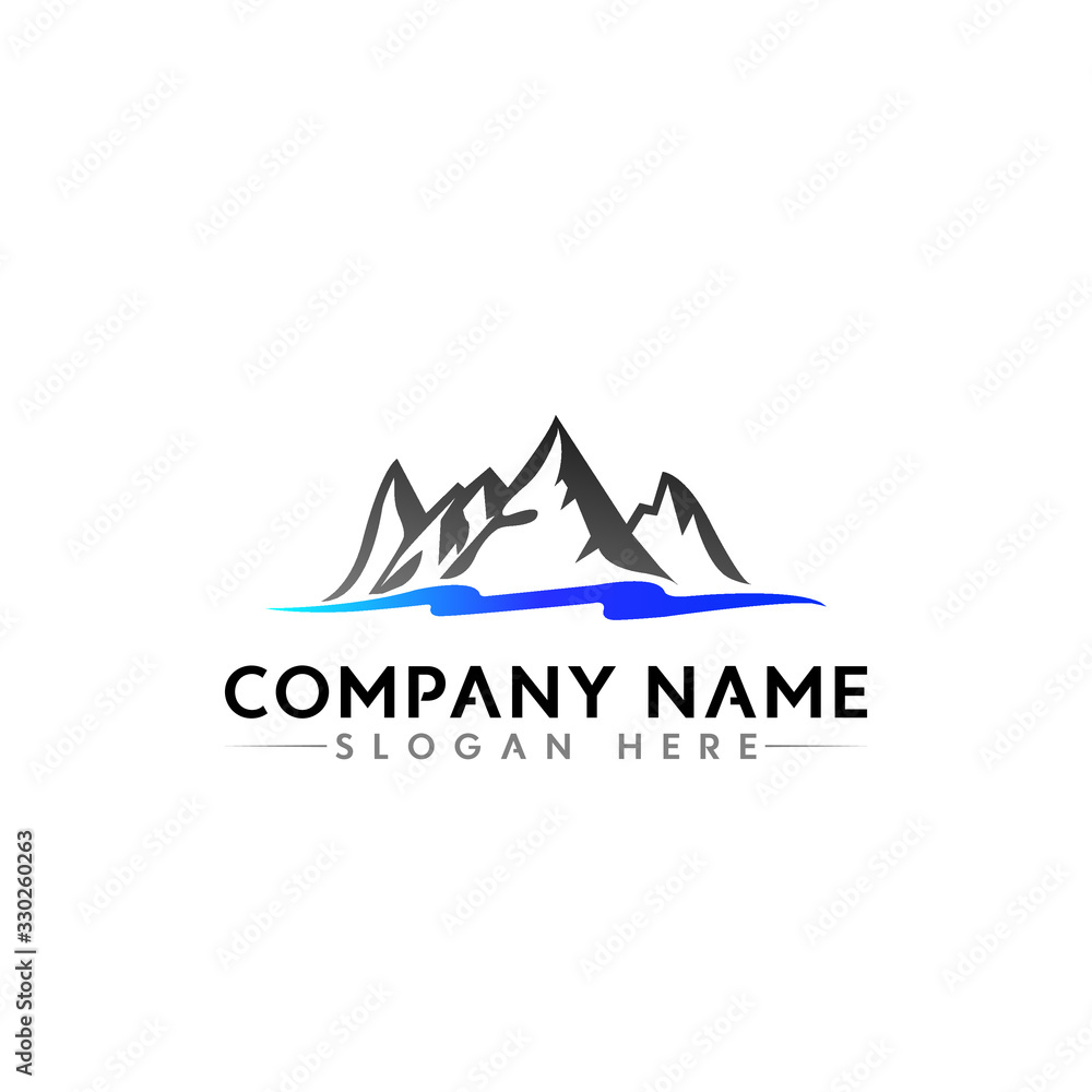 Abstract modern mountain logo template