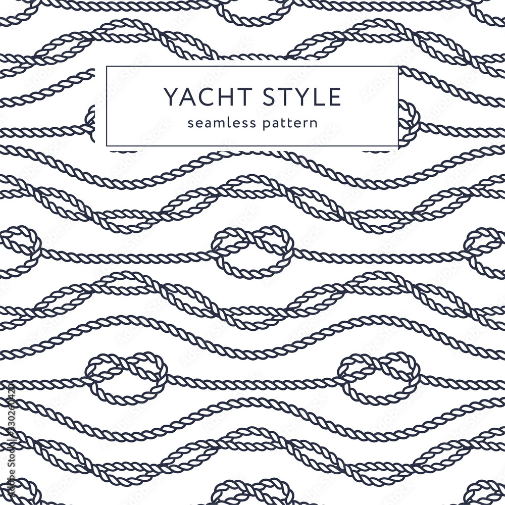 Nautical rope seamless pattern. Yacht style design. Vintage decorative ...