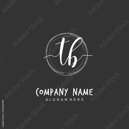 Handwritten initial letter T B TB for identity and logo. Vector logo template with handwriting and signature style.
