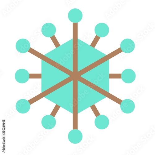 Virus or Bacteria vector illustration, flat style icon