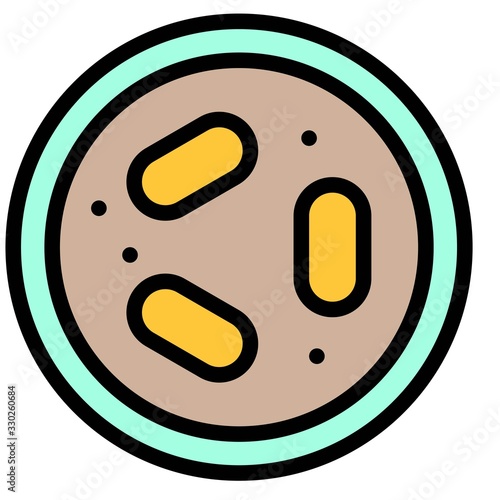 Virus or Bacteria vector illustration, filled style icon