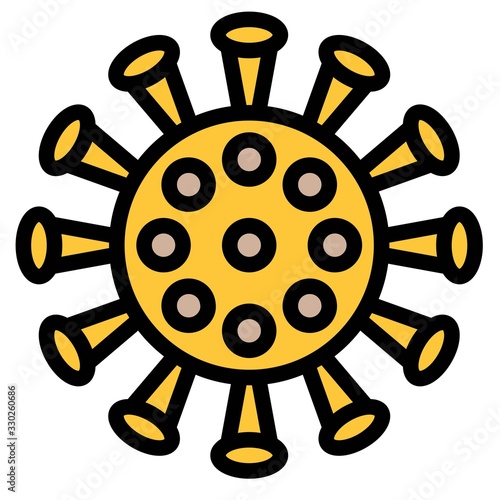 Virus or Bacteria vector illustration, filled style icon