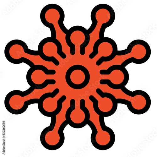 Virus or Bacteria vector illustration, filled style icon