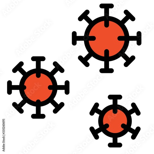 Virus or Bacteria vector illustration, filled style icon