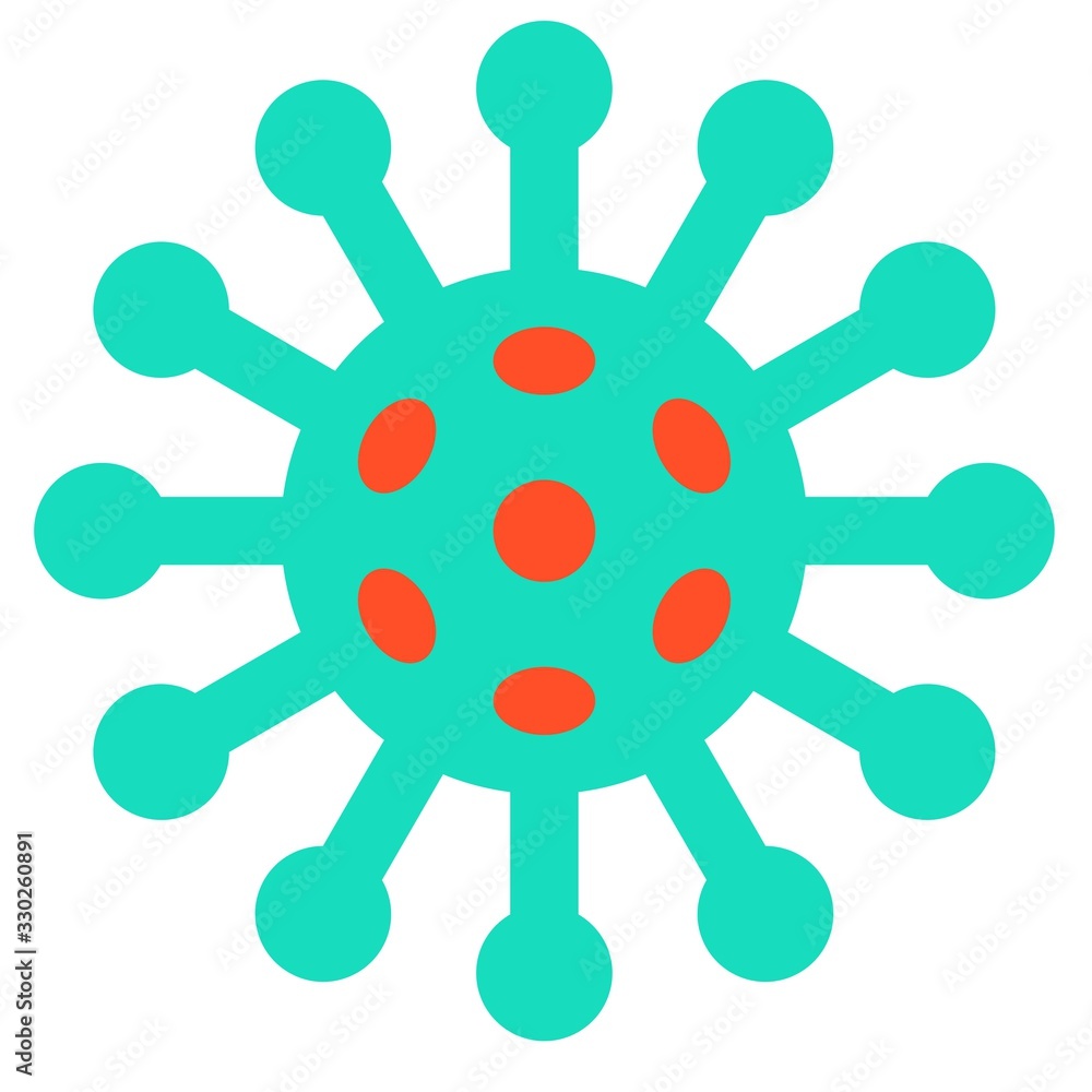 Obraz premium Virus or Bacteria vector illustration, flat style icon