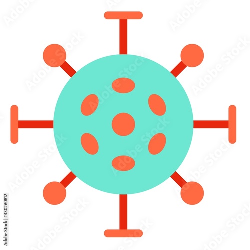 Virus or Bacteria vector illustration, flat style icon