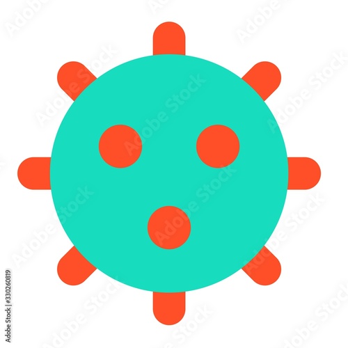 Virus or Bacteria vector illustration, flat style icon