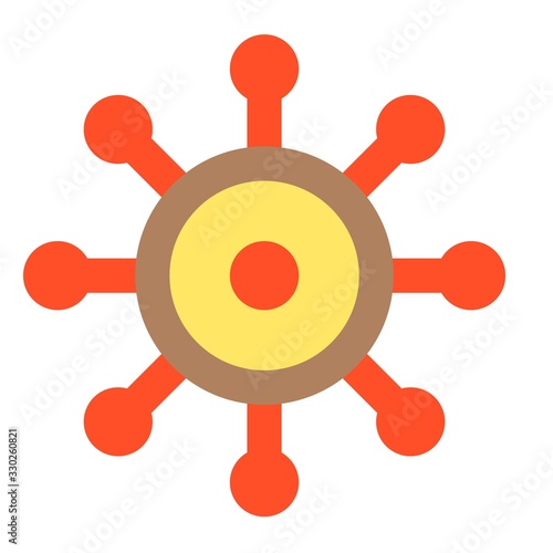 Virus or Bacteria vector illustration, flat style icon