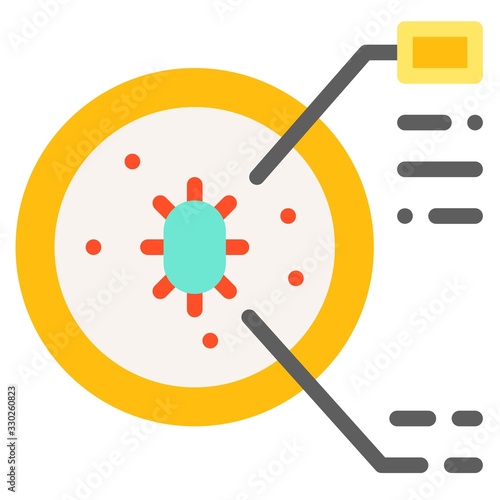 Bacteria in Petri dish vector illustration, flat style icon