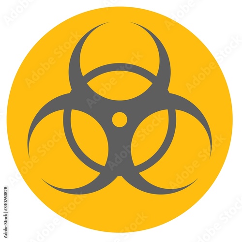 Biological hazard sign vector illustration, flat style icon