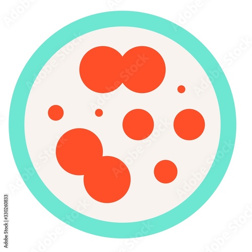 Petri dish vector illustration, flat style icon