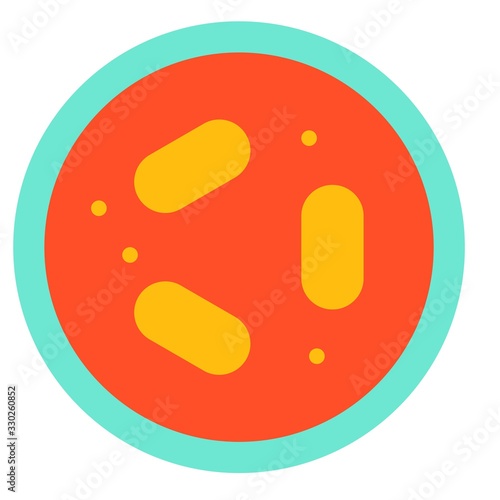 Virus or Bacteria vector illustration, flat style icon