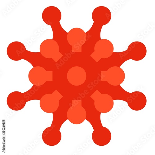 Virus or Bacteria vector illustration, flat style icon