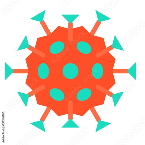 Virus or Bacteria vector illustration, flat style icon