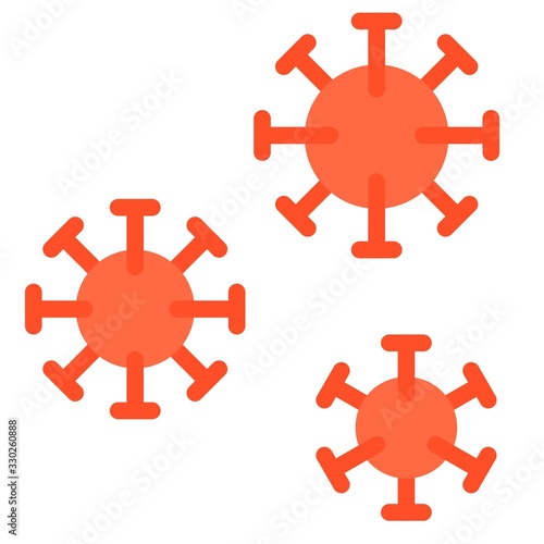 Virus or Bacteria vector illustration, flat style icon