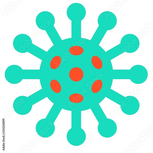 Virus or Bacteria vector illustration, flat style icon
