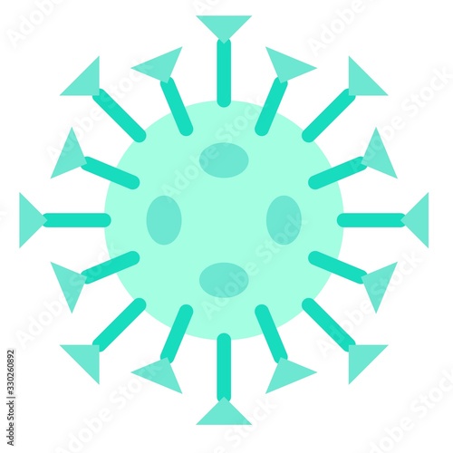 Virus or Bacteria vector illustration, flat style icon