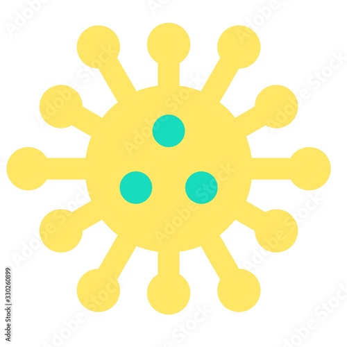 Virus or Bacteria vector illustration, flat style icon