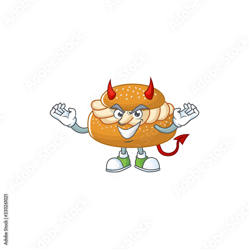 Cartoon picture of semla in devil cartoon character design