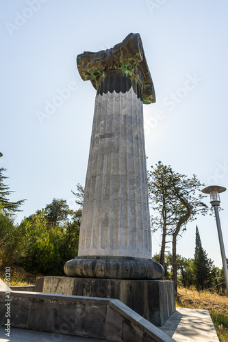 The Chronicle of Georgia is a monument located near Tbilisi sea, was created by Zurab Tsereteli in 1985 but was never fully finished. photo