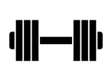 Heavy dumbbell or dumbells weight training equipment flat vector icon for exercise apps and websites