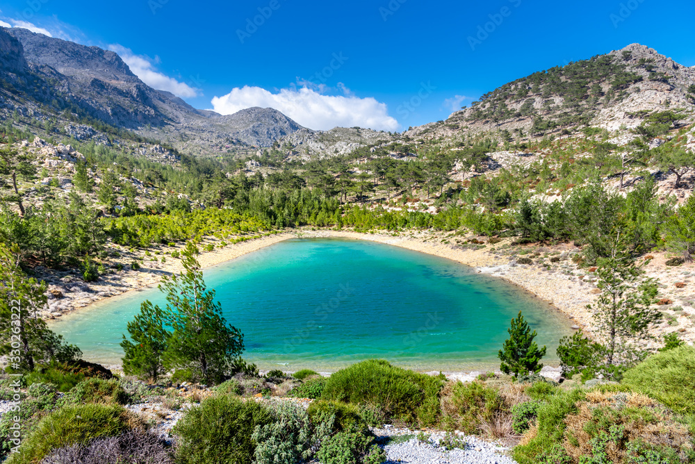 Lake of Skafi on the mountain of Thripti at spring, Crete, Greece. Lake of Skafi on the mountain of Thripti at spring, Crete, Greece.