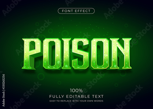 Poison text effect with vibrant color. Editable font style