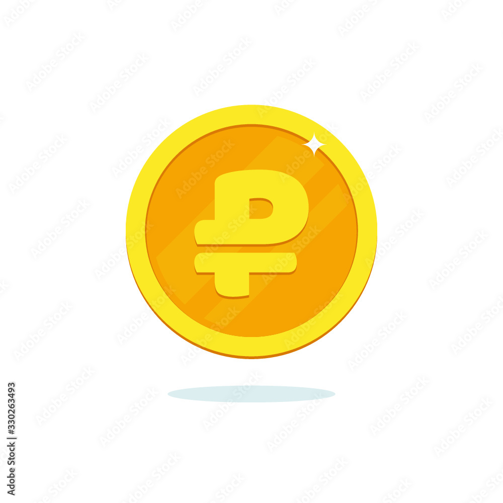 Obraz premium Rouble coin icon. Vector money illustration.