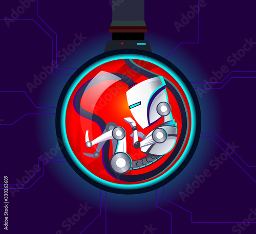 artificial intelligence robot birth vector illustration