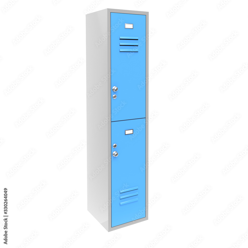 Blue metal locker. Two level compartment Blue metal locker. Two level compartment