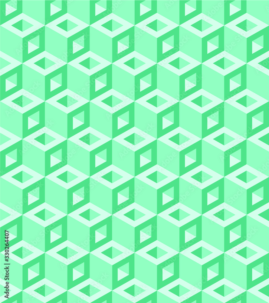 Fototapeta premium Green pattern cube background