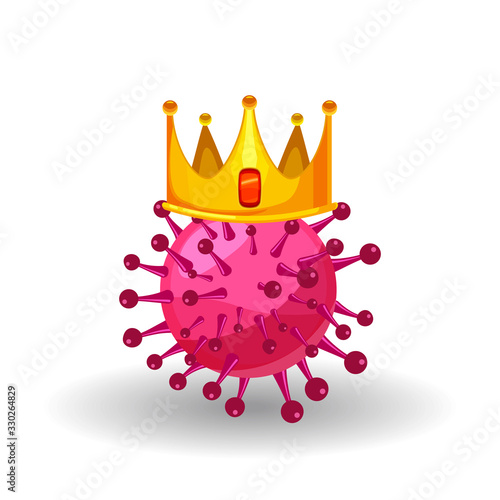Virus, human coronavirus, bacteria infection ilness, microbe organism cell with crown