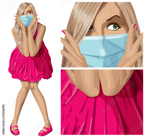Woman with mask on her face