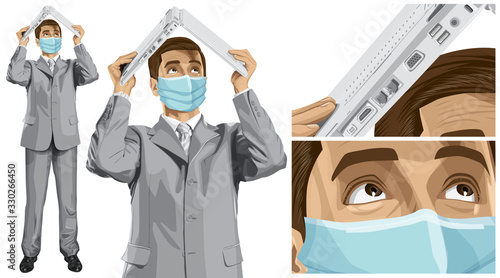  Man with mask on his face