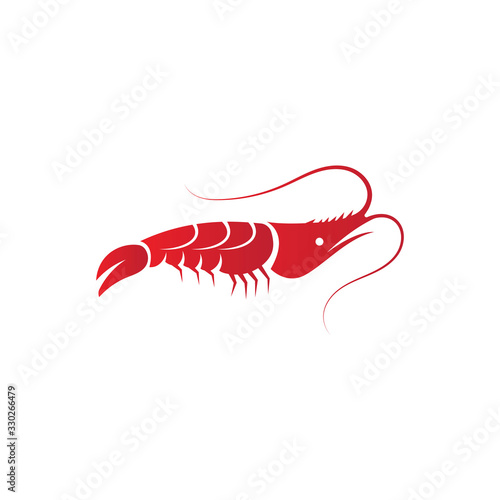 Shrimp vector icon illustration design template