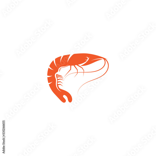 Shrimp vector icon illustration design template