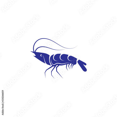 Shrimp vector icon illustration design template