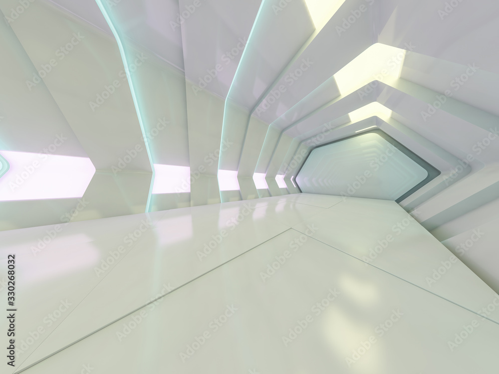 Obraz premium Abstract modern architecture background, empty open space interior. 3D