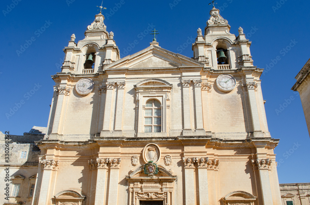 Frontage of Mdina Cathedral Malta