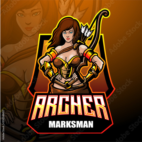 Archer esport logo mascot design.