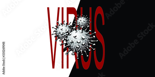 Attention Coronavirus. Poster warning. Vector illustration.