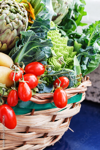 fresh vegetables in the basket